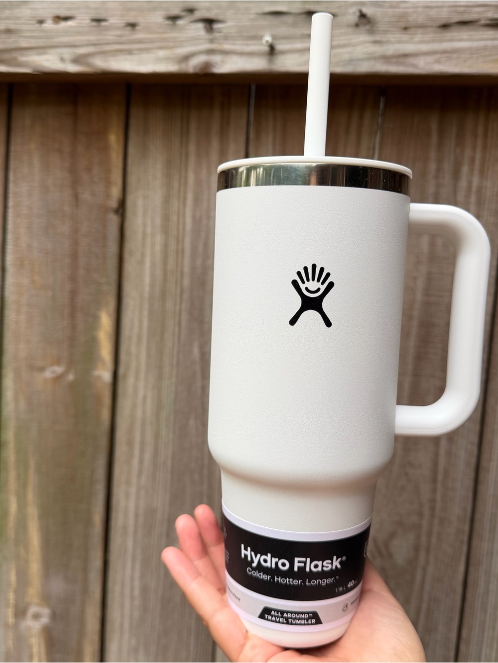 NWT/Hydro Flask 40oz all around travel straw tumbler/white double wall BPA Free